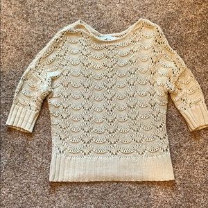 Ann Taylor Loft Cream Sweater, Size Large